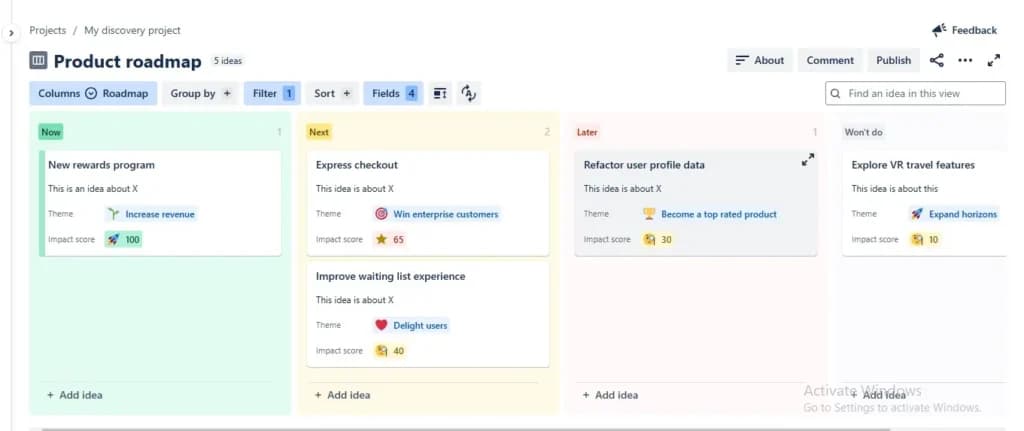 Jira roadmap