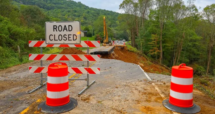 Natural disasters block roads