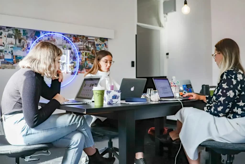 team in a startup