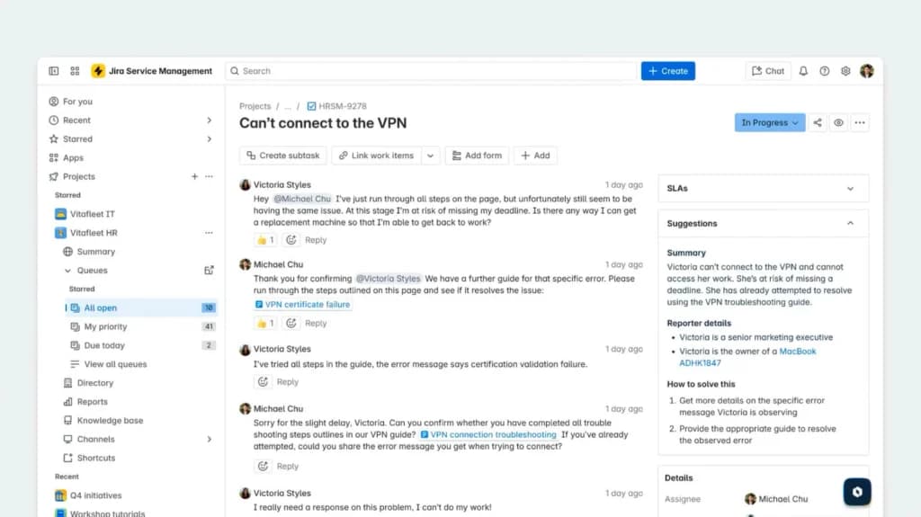 Jira ITSM Contextual knowledge