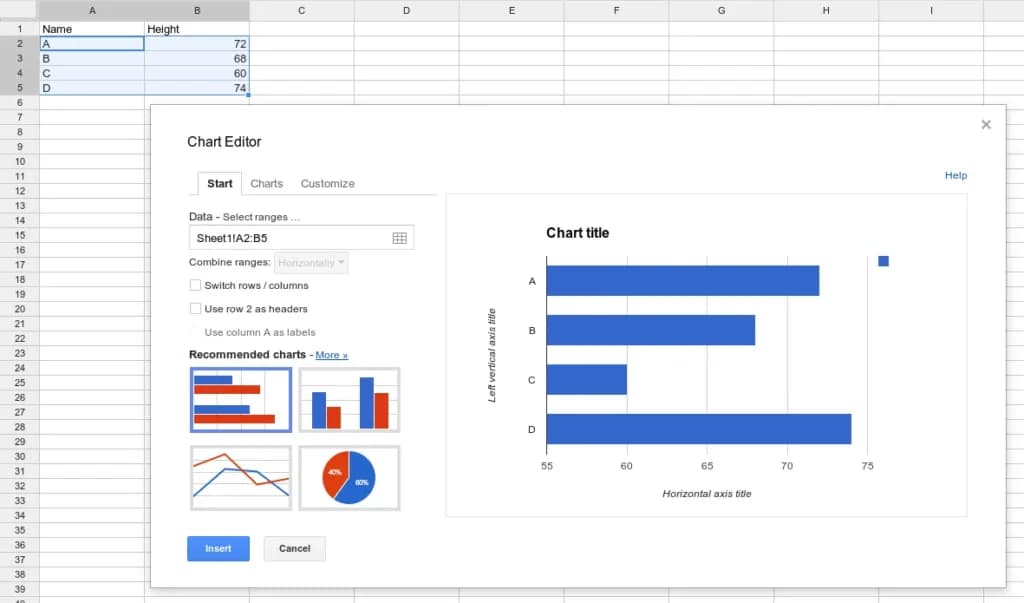 chart spreadsheet
