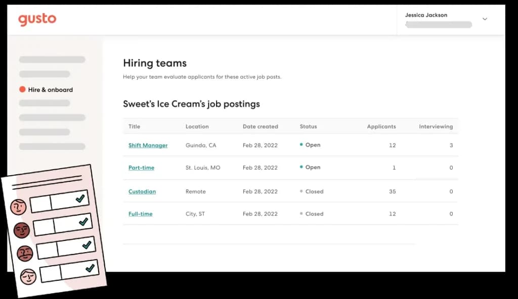 Gusto hr hiring