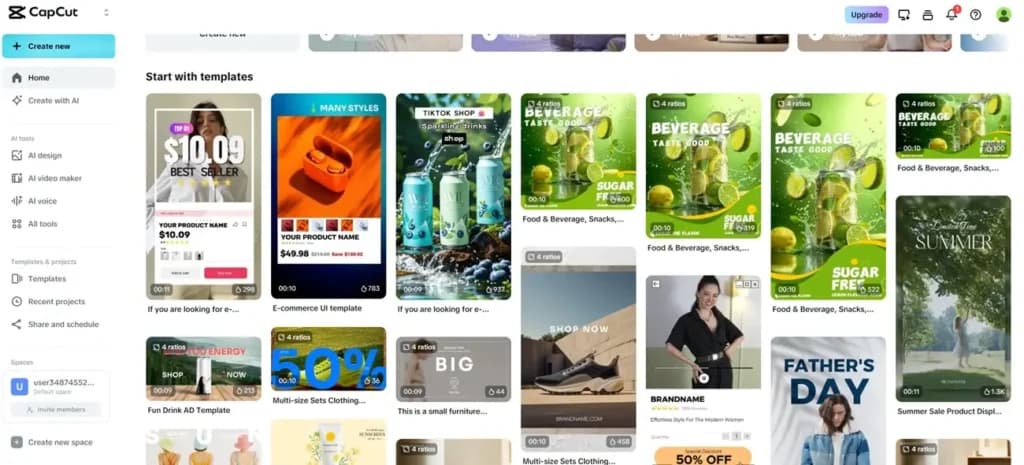 capcut social media posts templates