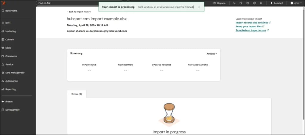 The sweet relief of a successful import after 45 minutes of spreadsheet surgery