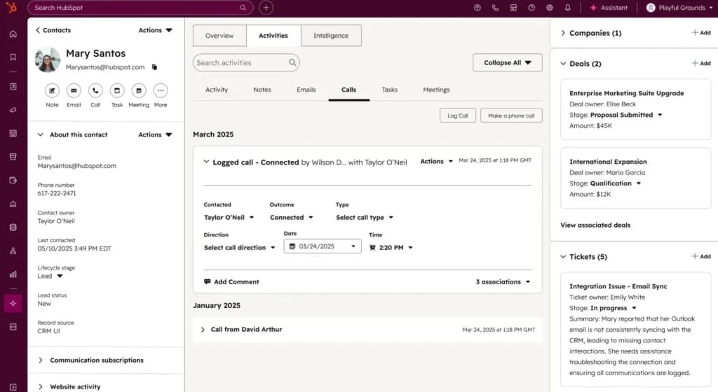 HubSpot Dashboard