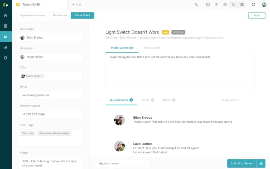 Zendesk Ticketing View