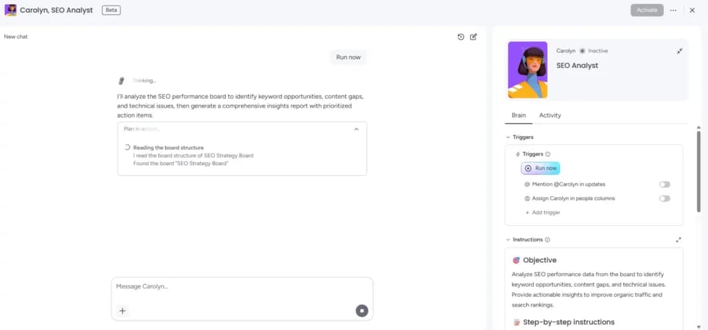 monday AI agent tailored to your boards and items
