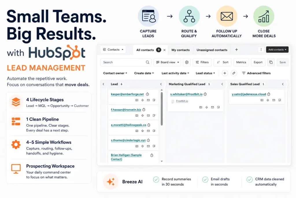 hubspot lead management for small teams